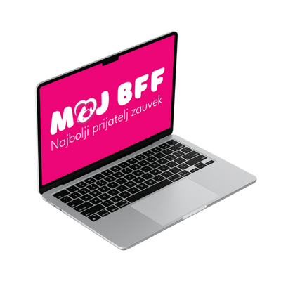Slika laptopa koja prikazuje otvoren websajt MojBff.rs koji je klijent agencije